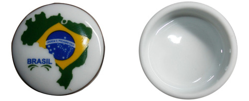 Mini Porta Jóias Com Mapa Do Brasil Em Cerâmica 58g 5cm C136