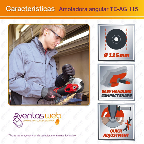 Amoladora Angular 115 Mm Einhell 750 W Blindada Profesional