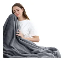 Comprar Calienta Camas 2 Plazas Manta Lavable Comando Inteligente Color Gris Oscuro Lisa