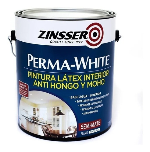 Pintura Latex S Mate Perma White Zinsser X 1 L Dimension Col