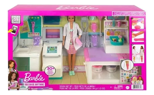 Muñeca Barbie Play Set Clínica Médica + Muñeca Y Accesorios
