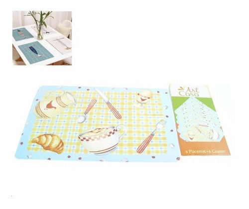 Manteles Individuales Y Posavasos 12 Piezas Tazas / H