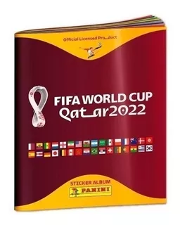 Álbum FIFA World Cup Qatar 2022 Panini bordó/dorado tapa blanda