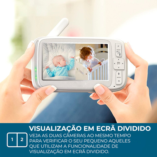 Babá Eletrônica Motorola Vm75-2 Monitor Bebê Tela 5 Pol.