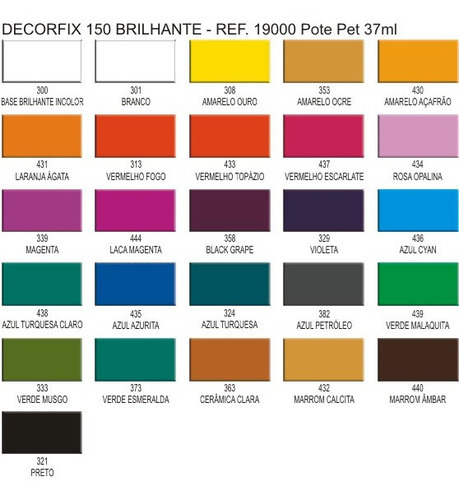 5x Kit Tinta Ceramica Porcelana Decorfix 150 37ml Brilhantes