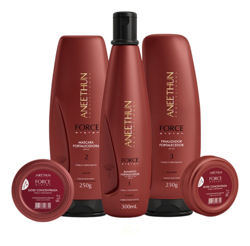 Kit Aneethun Force Shampoo Máscara Finalizador Com 2 Doses