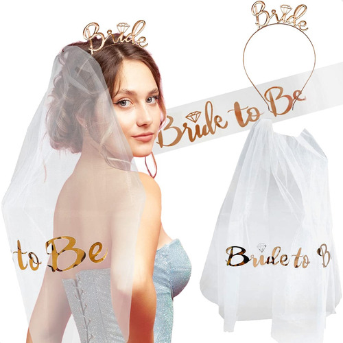 Kit Despedida Soltera Banda Velo Diadema:  Bride To Be