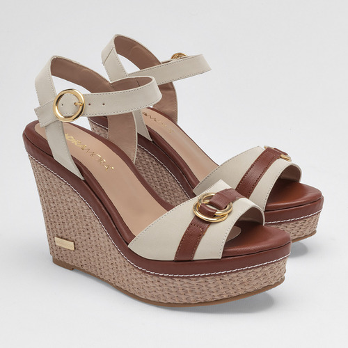 Sandalias Plataforma Mujer Moramora Latte Cafe 125-498