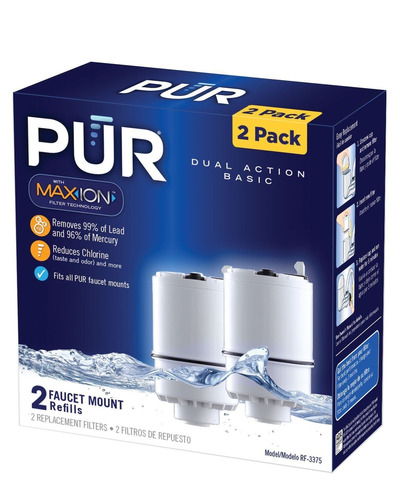 Pack 2 Pur Rf3375 Grifo Montaje Básico Agua Filtro De Reempl