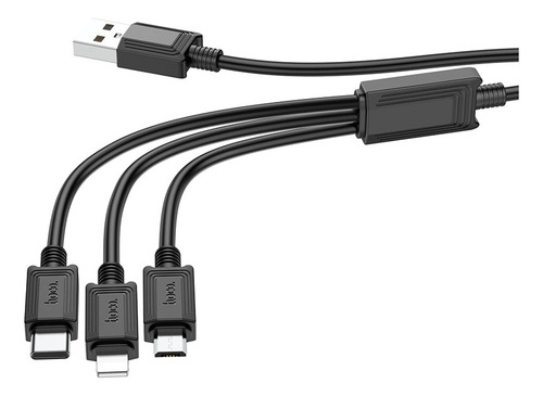 Cable Triple 3 En 1 Para Lightning Micro Usb C 1mt Hoco X74