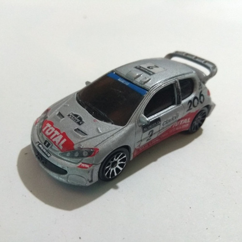 Majorette Peugeot 206 Wrc  Gris Racing 