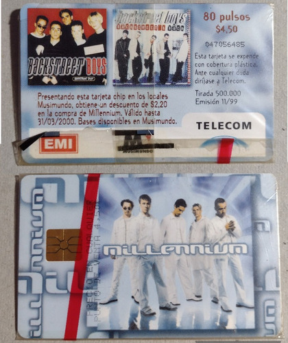 Tarjeta En Blíster Cerrado Grupo Backstreet Boys Año 2000