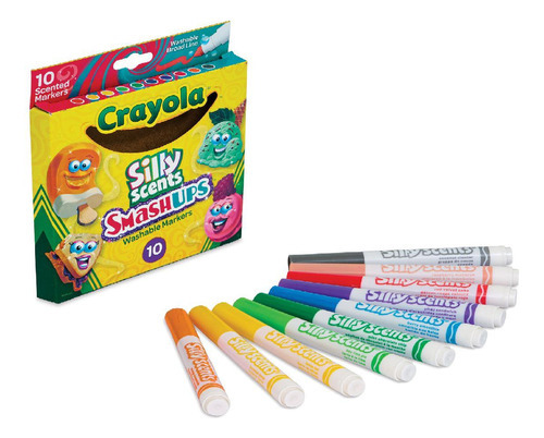10 bolígrafos de crayola sin olor de Silly Scents Smashups