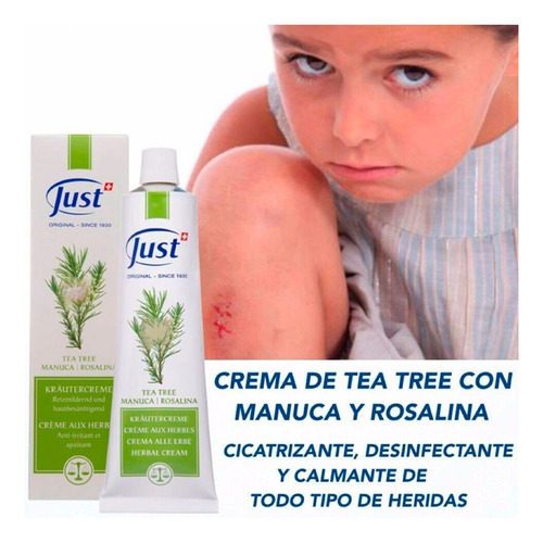 Imagen 6 de 6 de Crema De Tea Tree Just Producto Sellado 60g Envio Gratis
