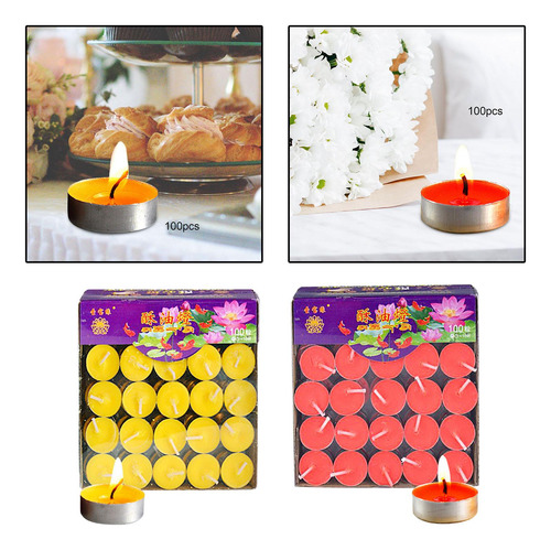 Velas De Té Blancas Sin Perfume, Paquete De 200, 1 Hora De
