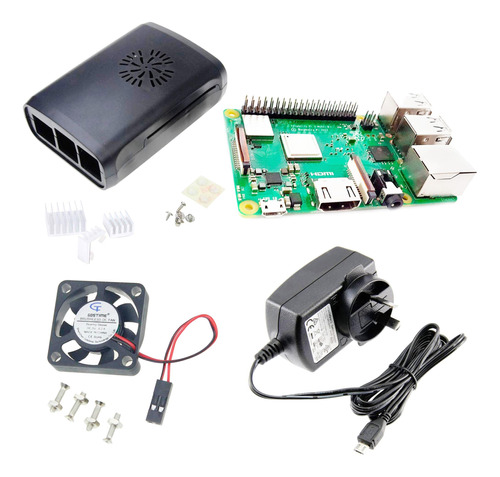 Raspberry Pi 3 B+ Plus Kit Element14 Base Fan Fuente