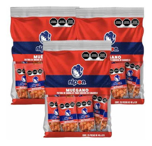 Muégano Nipón 100pz 40g C/u Dulce Mexicano Fritura Caramelo