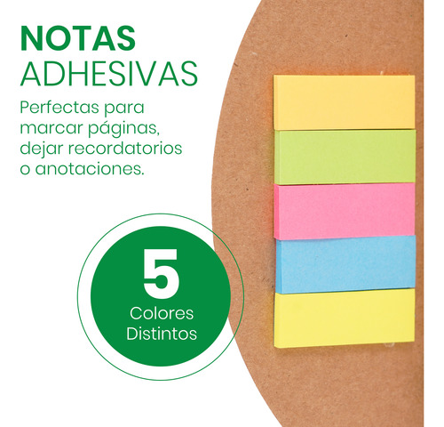 50 Piezas Libreta Ecologica Con Notas Adheribles Y Pluma