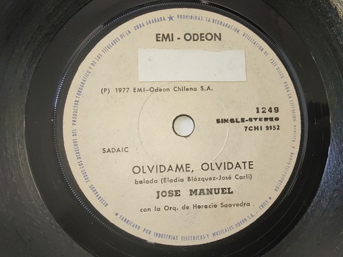 Vinilo Single De Jose Manuel Olvidame (z74