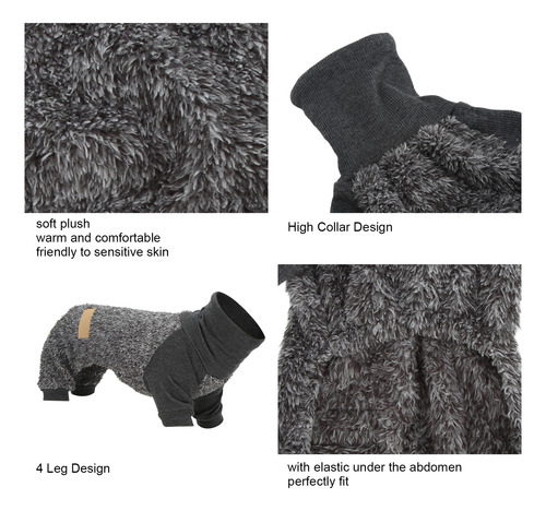 Suéter De Invierno Para Perro, Cuello Alto, Suave Y Cálido,