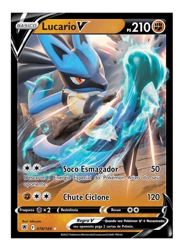 Lucario V Foil Pokémon Carta Em Português 78/189