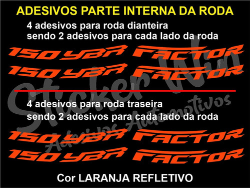 Adesivo De Roda Refletivo Yamaha Factor 150 2024 Mod.a1