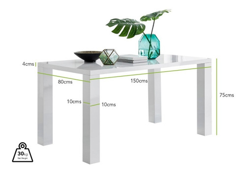 Imagen 2 de 7 de Mesa De Comedor Moderno Lacado En Poliuretano Ref: Frappe