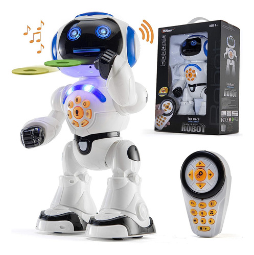 Robot Lanzador De Discos Con Luces Y Sonido A Control Remoto