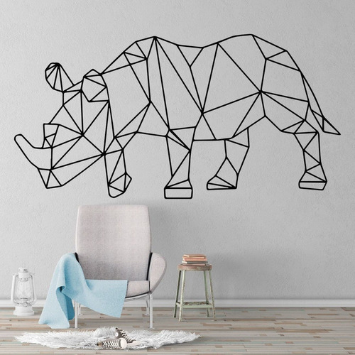 Vinilo Decorativo Rinoceronte Figura Geométrica