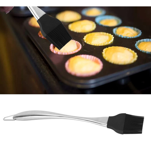 Cepillo De Salsa De Silicona Con Mango De Acero Inoxidable D