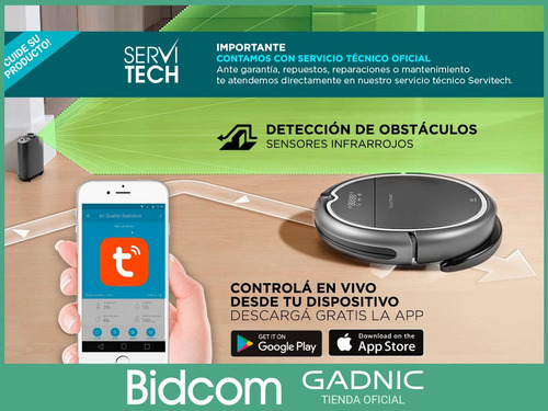 Aspiradora Robot Gadnic Inteligente App Trapeadora Trapea