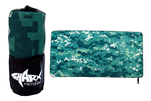 Toalla De Microfibra Sharx* 80x160cm Camuflaje Verde