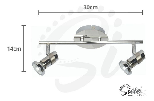 Imagen 2 de 5 de Aplique Luz Barral Ideal Baño 2 Luces Spot Led Gu10 Moderno