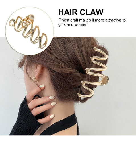 Pinza De Pelo De Metal Para Mujer, Pinza De Pelo Grande