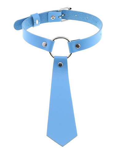 Diezi-collar Gótico De Piel Sintética Para Hombre  Sky Blue