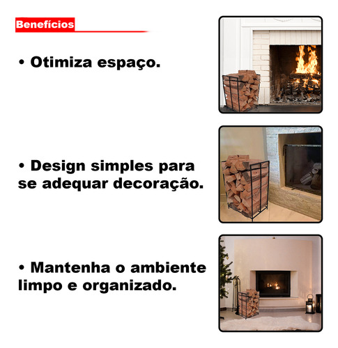 Rachador E Porta Lenha Em Ferro Resistentes E Práticos