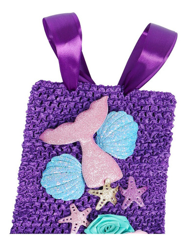 Imagen 5 de 7 de Conjunto Disfraz Vestido Sirena Sirenitaariel Niña Navidad