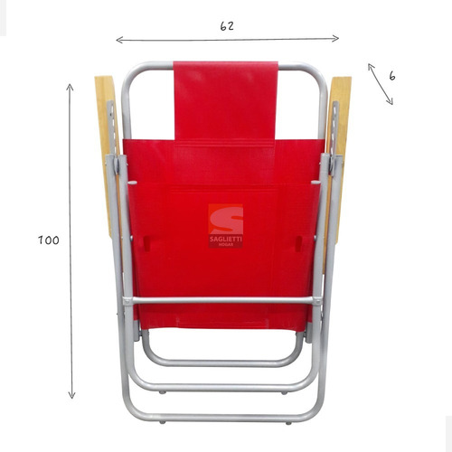 Imagen 6 de 9 de Sillon Reposera 5 Posiciones Reforzada Alta 120 Kg Calidad