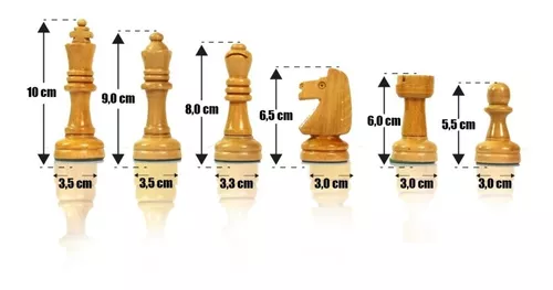 Peças Para Tabuleiro Xadrez Madeira Médio Oficial Rei 10cm