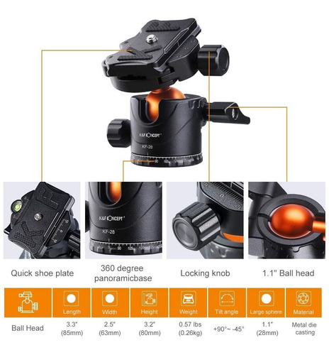 Trípode K&f Concept Para Cámaras Dslr, Con Monopié