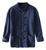 Comprar Rebajas Camisas De Manga Larga Estilo Chino Ramee Cotton Men