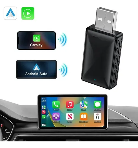 Adaptador Inalámbrico Car Play, 2 En 1 Android Auto