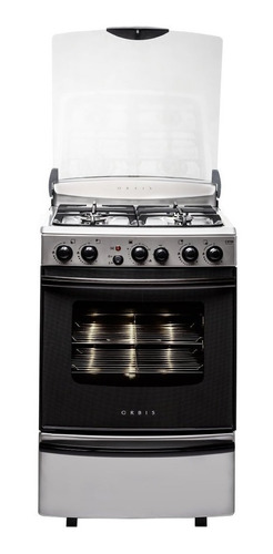Imagen 1 de 2 de Cocina Orbis Serie 3 978ACO a gas/eléctrica 4 hornallas plateada y negra 220V puerta con visor
