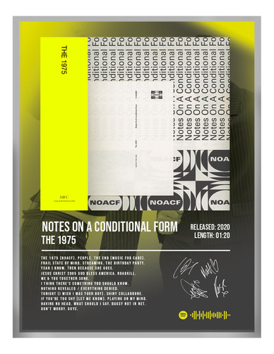 Poster The 1975 Conditional Album Music Firma 80x40