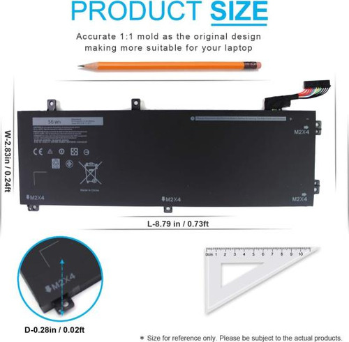 Emanjor 56wh Rrcgw H5h20 Batería Para Portátil Dell Xps P56f Black