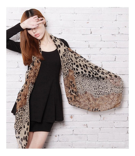 . Bufanda De Mujer Con Estampado De Leopardo Bufanda De