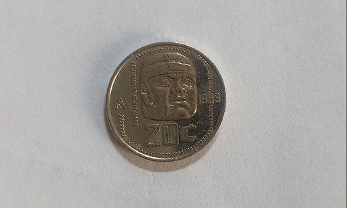 Moneda Olmeca Año 1983 , ¢20 Centavos 