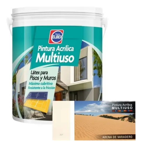 Pintura Pisos - Multiuso Elbex 4lt Arena De Varadero Acabado Mate