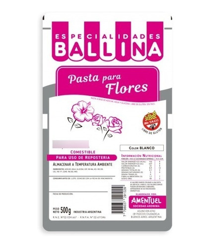 Caja Pasta Para Flores Ballina 500gr 