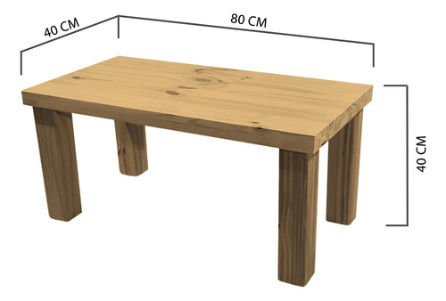 Mesa Ratona Auxiliar Arrime Moderna 80 Madera Maciza Sajo Color Nogal